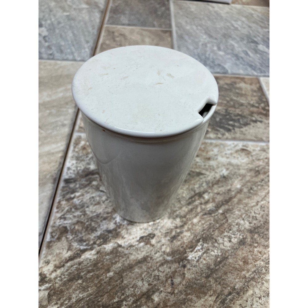 Tea Forte White Ceramic Double Walled Steeping Cup Tumbler with Notched Lid